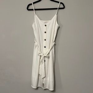 Elizabeth Crosby White Button Front Dress
